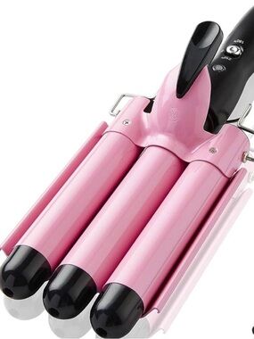 Triple Barrel Pink Hair Waver - 25mm